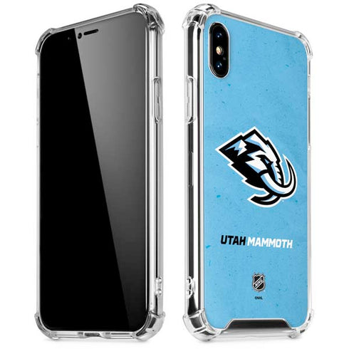 NHL Utah Mammoth Distressed Blue iPhone XS Max Clear Case
