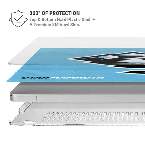 NHL Utah Mammoth Distressed Blue MacBook Pro 14in (2021-24) Case plus Skin