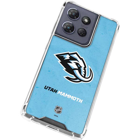 NHL Utah Mammoth Distressed Blue Moto G 5G (2025) Clear Case