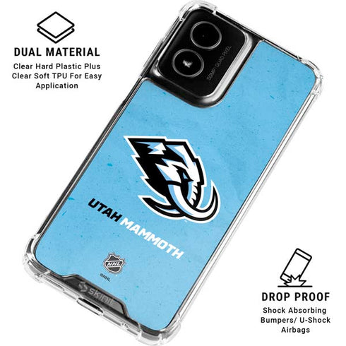 NHL Utah Mammoth Distressed Blue Moto G Power 5G (2024) Clear Case