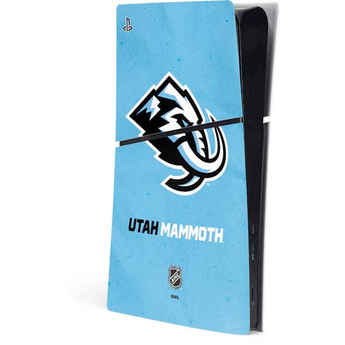 NHL Utah Mammoth Distressed Blue PS5 Slim Digital Edition Console Skin