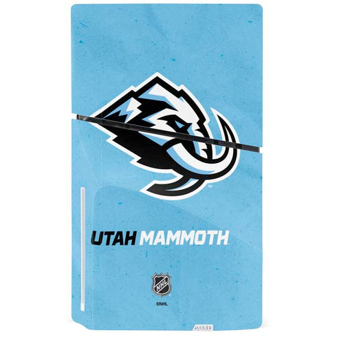 NHL Utah Mammoth Distressed Blue PS5 Slim Disk Bundle Skin