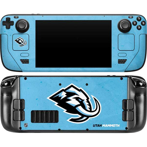 NHL Utah Mammoth Distressed Blue Steam Deck Handheld Gaming Computer Skin