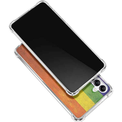Distressed Rainbow Flag Gabb Phone 4 Clear Case