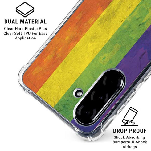 Distressed Rainbow Flag Galaxy A36 5G Clear Case