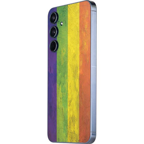 Distressed Rainbow Flag Galaxy A55 5G Skin