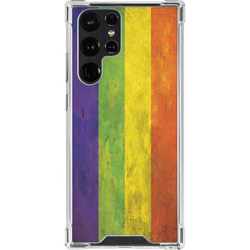 Distressed Rainbow Flag Galaxy S23 Ultra Clear Case