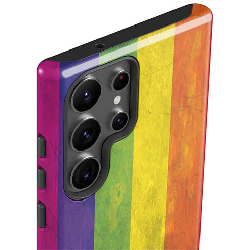 Distressed Rainbow Flag Galaxy S23 Ultra Pro Case