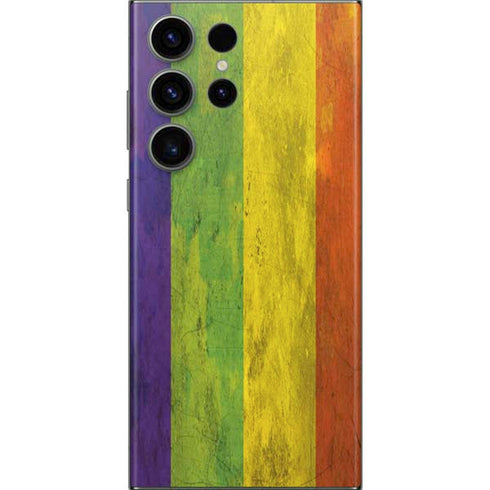 Distressed Rainbow Flag Galaxy Skins