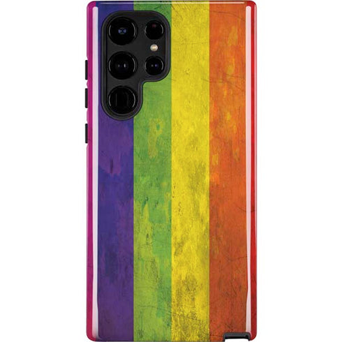 Distressed Rainbow Flag Galaxy S25 Ultra Impact Case