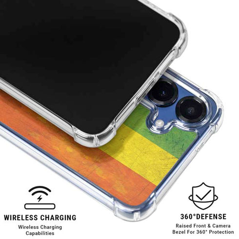 Distressed Rainbow Flag Galaxy S25 Clear Case