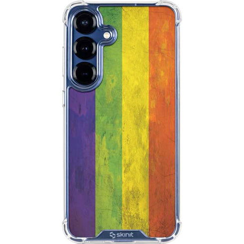 Distressed Rainbow Flag Galaxy S25 FE Clear Case
