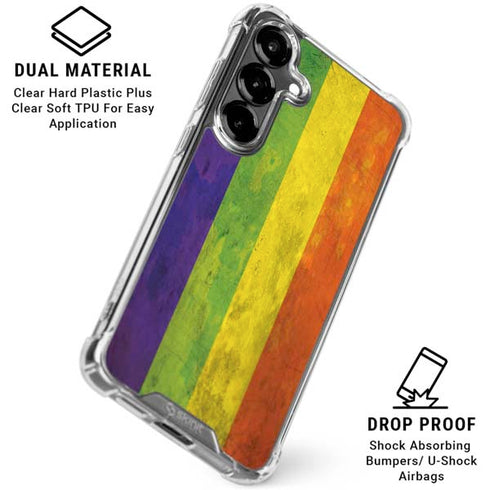 Distressed Rainbow Flag Galaxy S26 Plus Clear Case