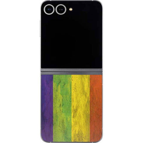 Distressed Rainbow Flag Galaxy Z Flip6 Skin