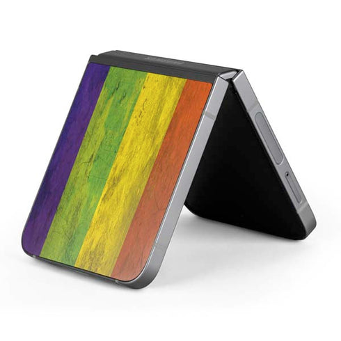 Distressed Rainbow Flag Galaxy Z Flip6 Skin