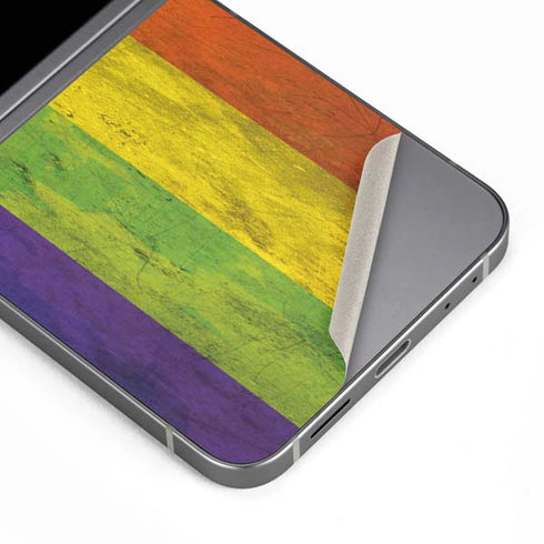 Distressed Rainbow Flag Galaxy Z Flip6 Skin