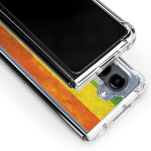 Distressed Rainbow Flag Galaxy Z Fold5 5G Clear Case