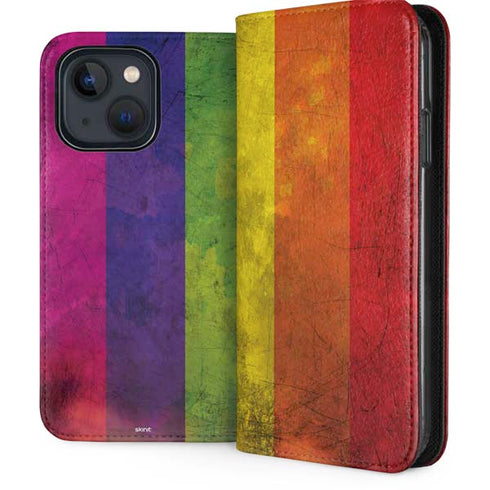 Distressed Rainbow Flag iPhone 14 Folio Case