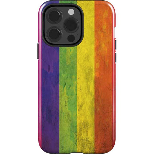 Distressed Rainbow Flag iPhone 15 Pro Impact Case
