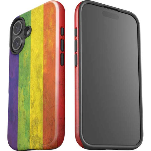Distressed Rainbow Flag iPhone 16 Impact Case
