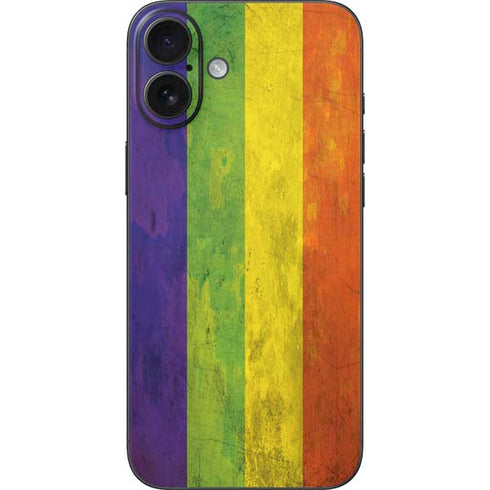 Distressed Rainbow Flag iPhone 16 Plus Skin