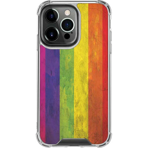 Distressed Rainbow Flag iPhone 16 Pro Clear Case