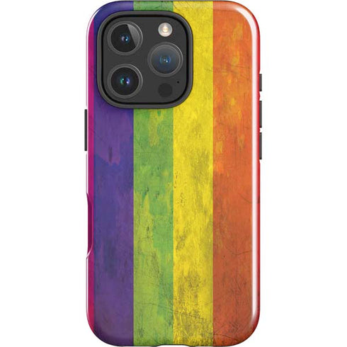 Distressed Rainbow Flag iPhone 16 Pro Impact Case