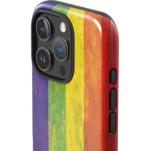 Distressed Rainbow Flag iPhone 16 Pro Max Impact Case