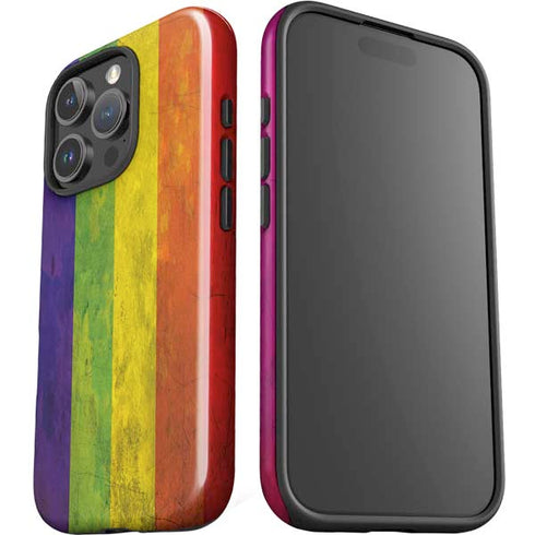 Distressed Rainbow Flag iPhone 16 Pro Max Impact Case