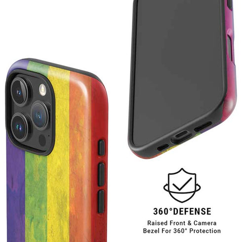Distressed Rainbow Flag iPhone 16 Pro Max Magsafe Impact Case