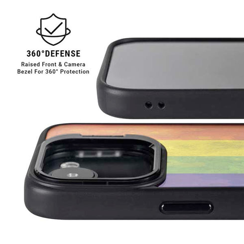 Distressed Rainbow Flag iPhone 16e Kickstand Case