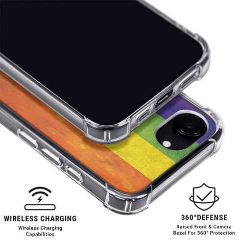 Distressed Rainbow Flag iPhone 16e MagSafe Case