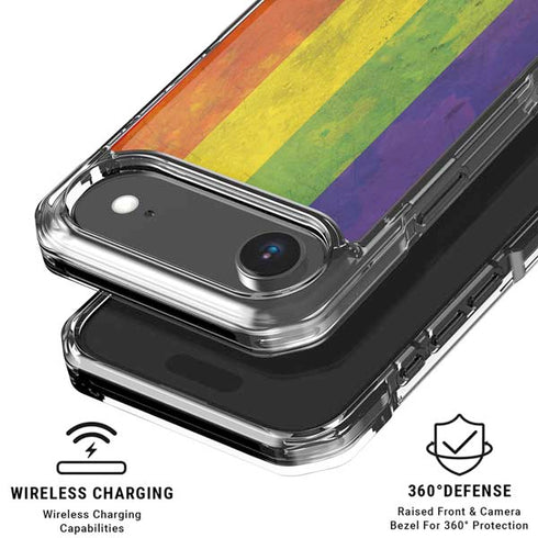 Distressed Rainbow Flag iPhone 17 Air Clear Case