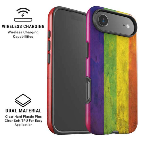 Distressed Rainbow Flag iPhone 17 Air Magsafe Impact Case