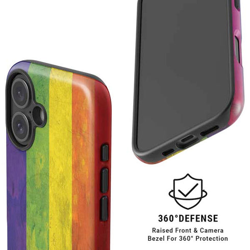 Distressed Rainbow Flag iPhone 17 Magsafe Impact Case