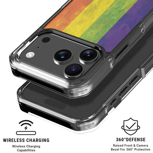 Distressed Rainbow Flag iPhone 17 Pro Max Clear Case