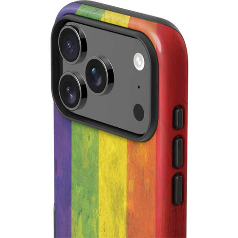 Distressed Rainbow Flag iPhone 17 Pro Max Impact Case