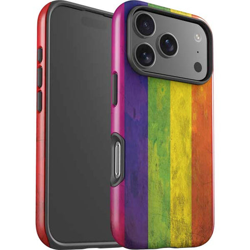 Distressed Rainbow Flag iPhone 17 Pro Max Impact Case