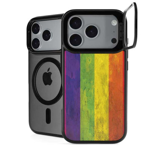 Distressed Rainbow Flag iPhone 17 Pro Max Kickstand Case