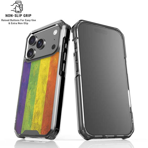 Distressed Rainbow Flag iPhone 18 Pro Clear Case