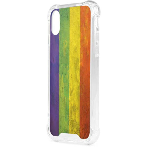 Distressed Rainbow Flag iPhone XS Clear Case