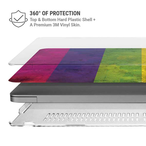 Distressed Rainbow Flag MacBook Pro 14in (2021-24) Case plus Skin