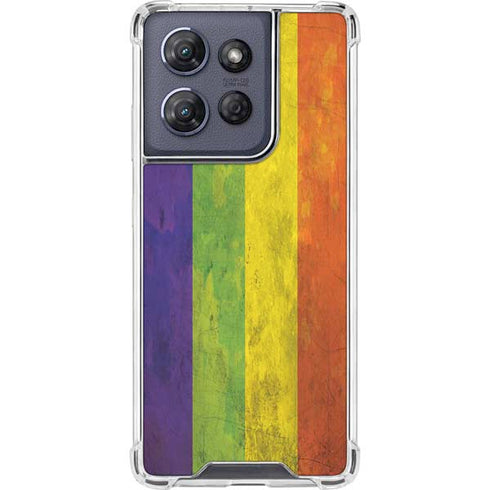 Distressed Rainbow Flag Moto G 5G (2025) Clear Case