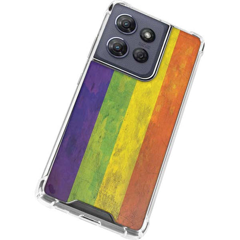 Distressed Rainbow Flag Moto G 5G (2025) Clear Case