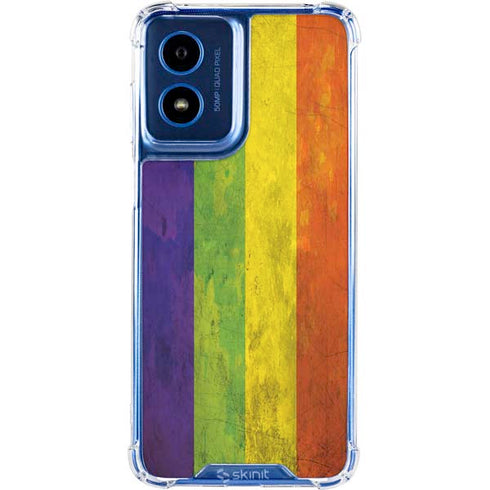 Distressed Rainbow Flag Moto G Play 4G (2024) Clear Case