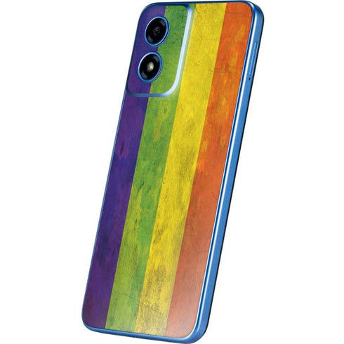 Distressed Rainbow Flag Moto G Play 4G (2024) Skin