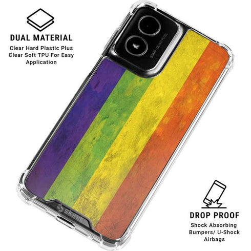 Distressed Rainbow Flag Moto G Power 5G (2024) Clear Case