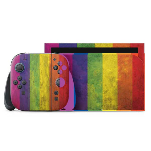 Distressed Rainbow Flag Nintendo Skins