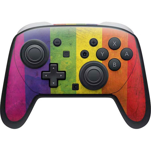 Distressed Rainbow Flag Nintendo Switch 2 (2025) Pro Controller Skin