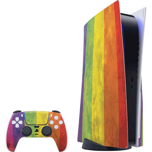 Distressed Rainbow Flag PlayStation PS5 Skins